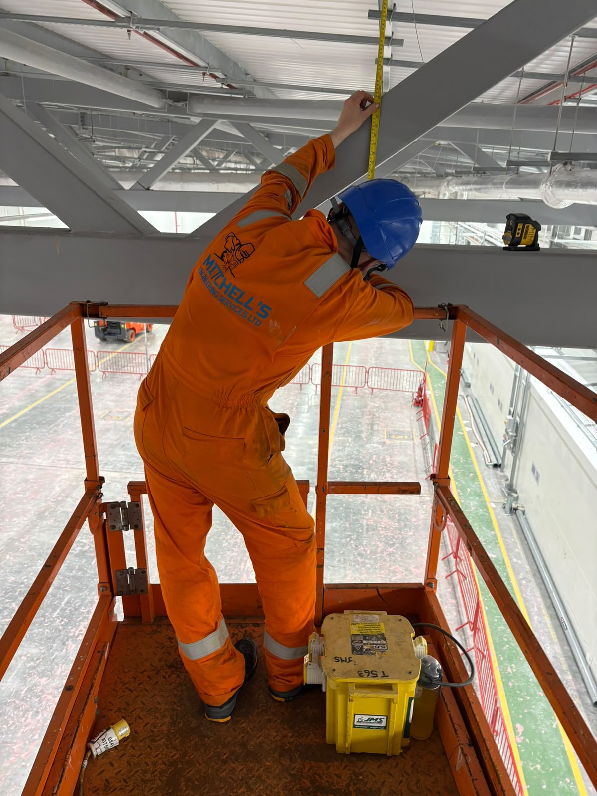 Mitchell's fabricator installing steelwork at height
